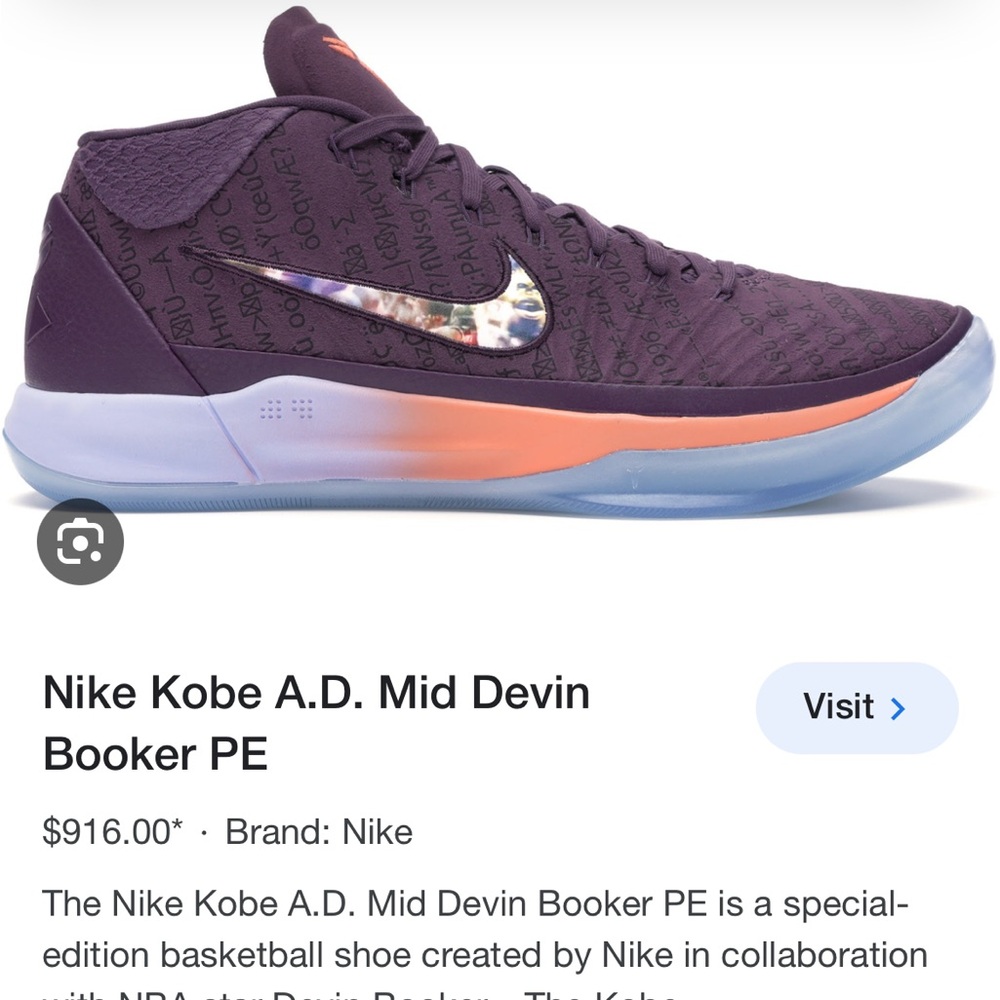 kobe nike ad mid devin booker PE